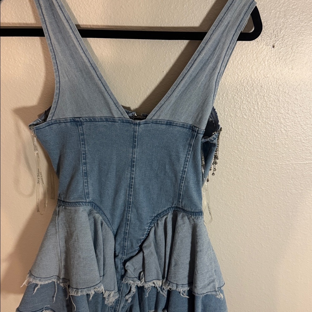 Hot & Delicious Denim Jumpsuit with Silver Accents - Picture 10 of 10